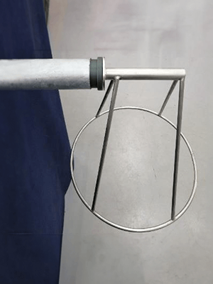 Windsock ring with selflubricating polymer bush and galvanised pole